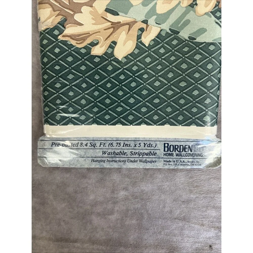 3 Rolls Wallpaper Border Diamond Leaves Granny Core Cottage 15 Yards In All VTG